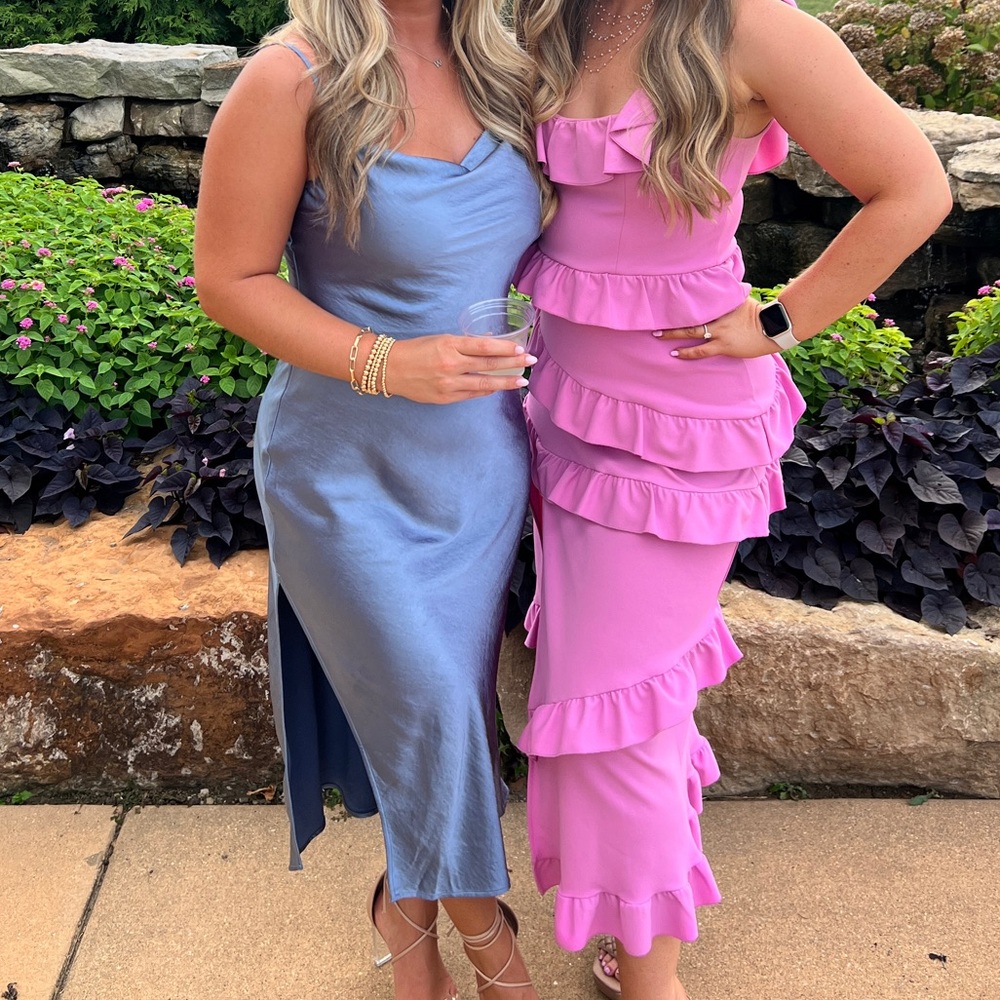 Blue slip dress